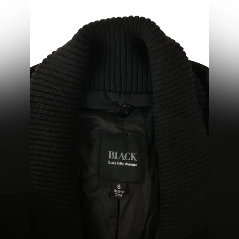 Black Saks Fifth Avenue Water Repellent Blazer Coat Jacket Mens Small Workwear